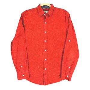 Rebel James & Charli Button Down Shirt Red‎ Print Casual Mens Size Large